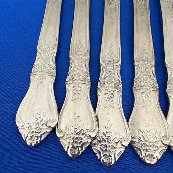 Beautiful Vintage Rogers Co "4 Flower Floral" Stainless Flatware Forks Knife Lot - Picture 8 of 15